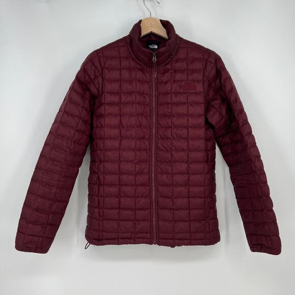 The North Face Thermoball Eco Puffer Jacket Womens M Burgundy Down Alternative - Picture 1 of 12